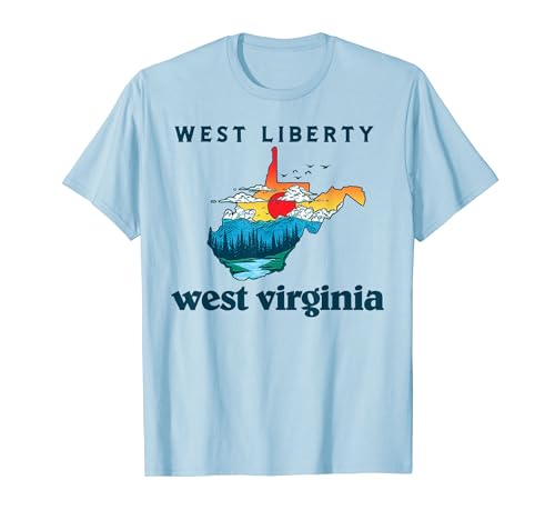 West Liberty West Virginia Outdoors Mountain Mama Retro Camiseta