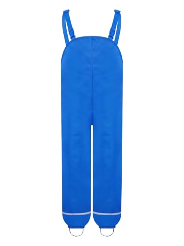 Girls Boys Water-Resistant Overalls Unisex Rain Pants with Adjustable Buckle System Elastic Ankles for Outdoor