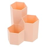 TOPBATHY Dreiteilige Aufbewahrungsbox Mit Gittermuster Und Rautenoptik F&uuml;r Schreibtische Aus Hochwertigem Kunststoff Zum Ordnungshalten Von Stiften Linealen Heftern Und Anderen B&uuml;ro Und Kos