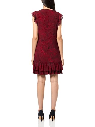 Image of Tommy Hilfiger Womens Polyester Spandex Pattern Sheath Midi Layered Dress
