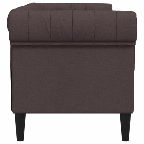 Hommdiy Chesterfield Sofa, Couch mit Armlehnen Rückenlehne Stützbeine, Polstersofa für Wohnzimmer, Couchgarnitur, Modern Sofa,2-Sitzer,Dunkelbraun – Bild 7