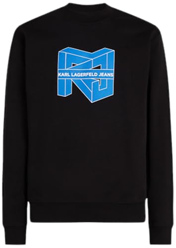 Karl Lagerfeld Felpa Con Logo A Cubo Vestibilità Regolare XXL uomo jeans nero