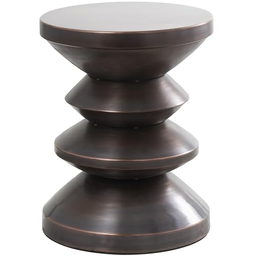 Image of Deco 79 Metal Side End Accent Table Art Deco Inspired End Table, Side Table 14 inch x 14 inch x 18 inch, Copper