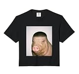 Buzz Cut Pig Fade Funny Meme Comfort Colors Crop Top