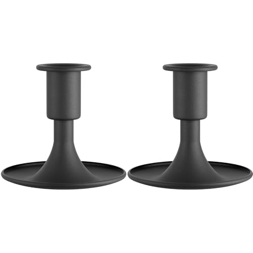 Viuieyid Black Taper Candle Holders Set of 2, Candlestick Holders