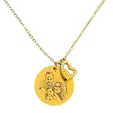 Collana personalizzata con foto incisa e messaggio, ciondolo medaglia rotondo in oro, oro rosa o argento, catena dorata, acciaio inossidabile, incisione di alta qualità, incisione effetto disegno con