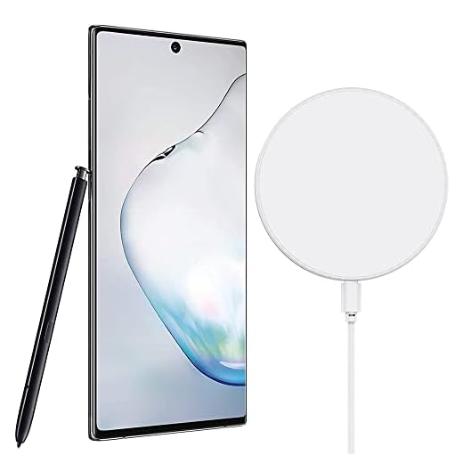 Samsung Galaxy Note 10 (256GB, 8GB) 6.3" AMOLED, IP68 Water Resistant, Snapdragon 855, 4G LTE Fully Unlocked (T-Mobile, Verizon, Global) N970U (w/ P1300 Fast Wireless Charging Pad, Aura Black)