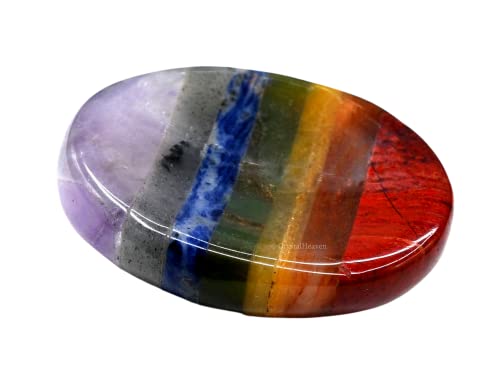 Image of Chakra Crystal Thumb Worry Pebbles Stones For Anxiety Stress Relief