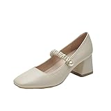 [イグル] レディース パンプス 痛くない ローヒール 歩きやすい 甲ストラップ 疲れない レザー調 ホワイト 25.0cm クッション性 滑り止め 歩きやすい 5cmヒール 美脚 黒 大きいサイズ 走れるパンプス オフィス ビジネス フォーマル パーティ 結婚式