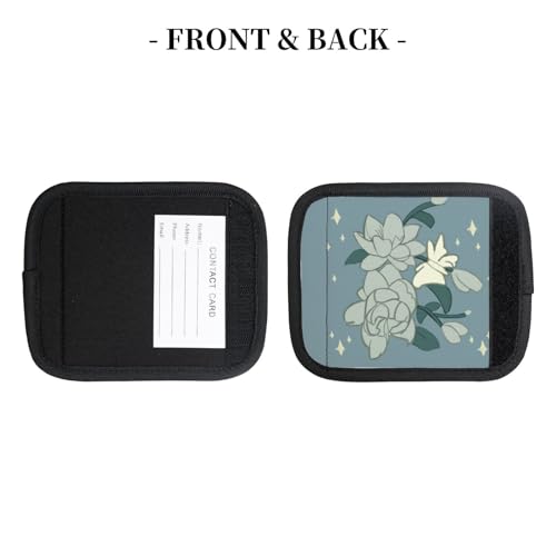 2 Pcs Luggage Handle Wraps, White Bauhinia Print Grip Handle Cover/Travel Bag Identifier for Suitcase Accessories4