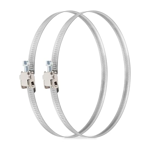 neverest® Juego de 2 abrazaderas profesionales de acero inoxidable, 100 mm, con accionamiento por caracol, abrazadera de manguera para secadora, manguera de aire de aluminio, ventilador de extractor