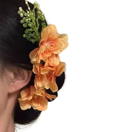 多目的花ヘアコーム乱雑なバンズツイスト滑らかな歯のデザイン女性女の子のためのフレンドリーな飾り和風櫛
