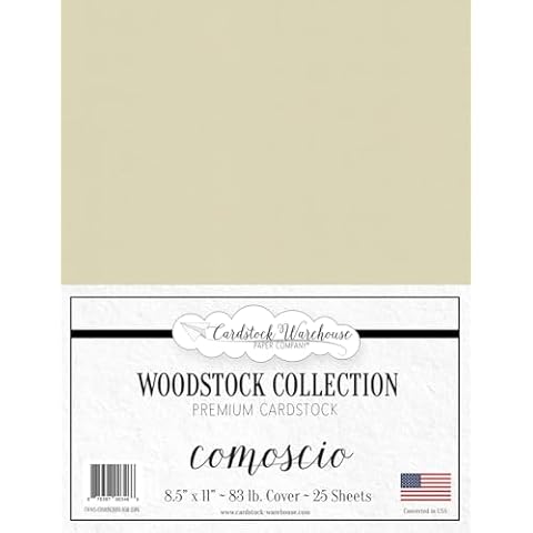 Cardstock Warehouse Woodstock Comoscio Tan Premium Cardstock Paper - 8.5 x 11" - 83 Lb. / 225 Gsm - 25 Sheets Cover