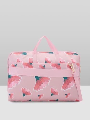 Image of Caprese Barbara Laptop Bag Large (E) Blush|Stylish Laptop Handbag for Women, 16-Inch Laptop Compatible Spacious Office Bag with Smart Sleeve, Adjustable & Detachable Strap