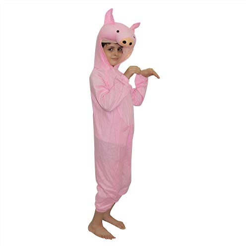 Image of Kaku Fancy Dresses Polyester Pig Farm Animal Costume For Kids - Pink, 5-6 Years | Animal Fancy Dress For Boys & Girls