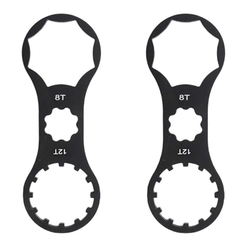 Juego de 2 herramientas bloqueo central, central para discos freno, aptas SR Suntour XCR/XCM/XCT/RST MTB, llave quitar e instalar tapas horquilla bicicleta (negro).