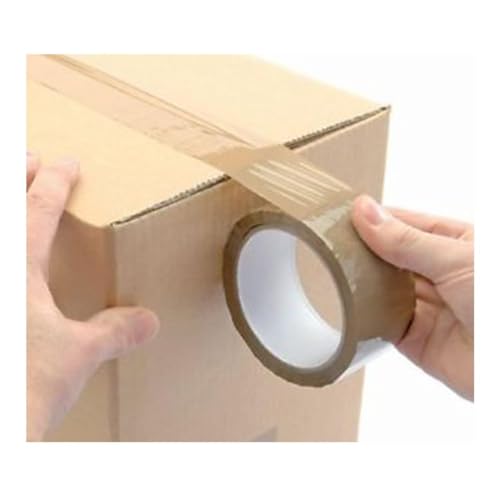 Image of Indipac BOPP Cello Tape 65m Roll - Heavy Duty Sealing Tape for Carton Box Packing, Warehouse, Industrial, Office & Ecommerce Packaging Tapes, Brown, 2 Inch (Pack of 6)