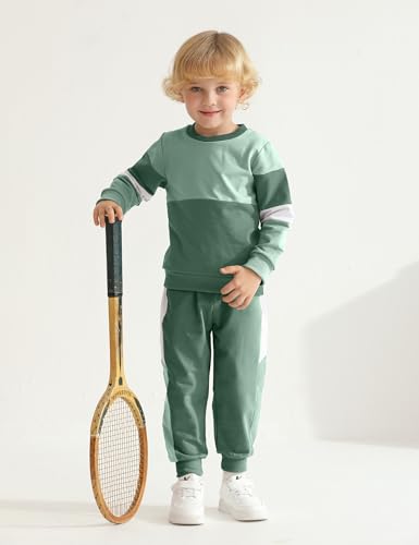 Image of Toddler Boy Clothes Long Sleeve Hoodie Sweatsuits Tops and Pants 2Pcs Boys Fall Winter Outfits Set
