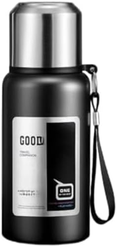 Zxyler �^��f�M���@�r 600ml-2000ml �R�b�v & �������t�� 316 �X�e�����X �ۉ��ۗ� �L�������� �A�E�g�h�A/�j�����p ���� (600ML,�u���b�N)