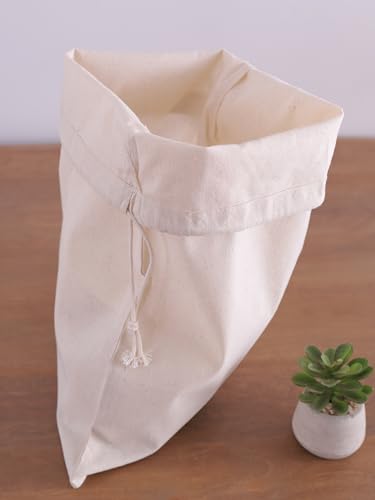 Image of Popular Handicrafts Organic Cotton Dust Proof Storage Bags with Drawstring - Toy - Shoe - Travel - Cloth Bag for Handbags, Purses, & Sneakers - Lint - free Beige (3 Bags - 19 inchx15 inch)
