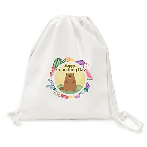 Sac en tissu pliable le jour de la marmotte pour fruits et légumes au design USA Canada