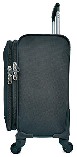 HWG® Pilotenkoffer met laptopvak, 4 wielen, reiskoffer, handbagagekoffer en trolley, aktetas voor business, zwart, zwart, 45x50x25, pilotenkoffer - Image 4