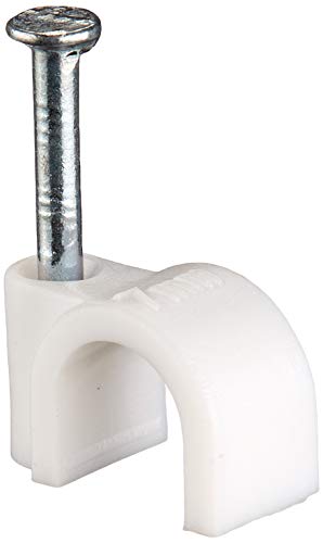 Aerials satélites y Cables 100 TV Coaxial Cable Clips - Blanco Cover
