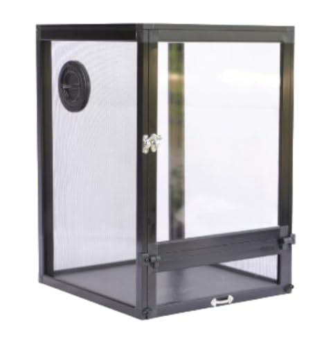 Vilom 爬虫類ケージ カメレオン用 メッシュ通気性 アクリルドア付き 透明リザード・両生類ペットハビタット 繁殖・飼育用 安全快適な生息環境 (32*32*46(トレイを除く))