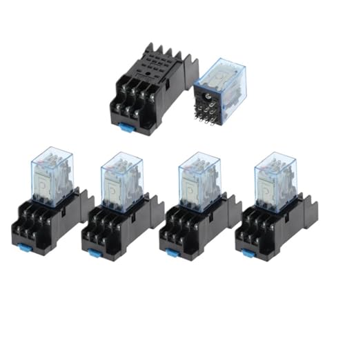 Mini relais 4DPDT MY4NJ AC 110V boîtier transparent haute précision avec socle