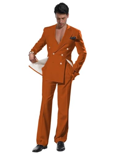 Formal Suits for Men Piece Double Breasted Peak Lapel Button