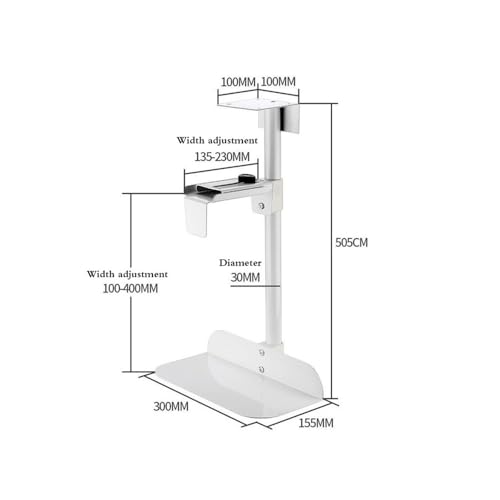 Soporte para Torre de PC bajo el Escritorio, Soporte Giratorio 360° Ajustable en Altura y Ancho, Compatible con la Mayoría de Torres de CPU (Negro/Blanco) miniatura 2