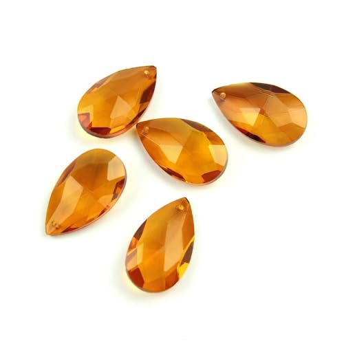 HotcoS 38mm/50mm/63mm/76mm Crystal Chandelier Teardrop Glass Trimming Pendant Glass Colorful Prism Hanging Drops Pendants (Color : Amber, Size : 50mm 10pcs), PtaTt6666