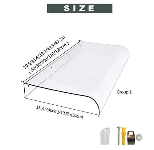 Auvent porte d'entrée transparent polycarbonate mat anti-UV