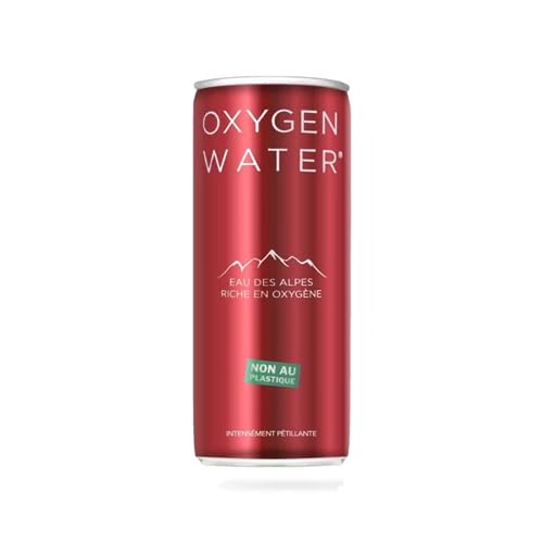 Oxygen Water® | 100 % kohlensäurehaltiges alkalisches Wasser in der Dose – 9 x 25 cl. | Sauerstoffreiches Quellwasser der Alpen