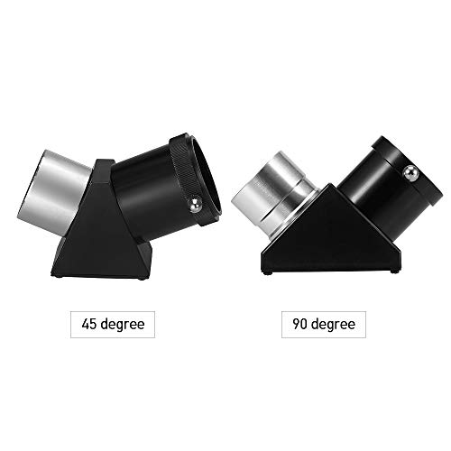 Leeofty Telescópio Astronômico Ocular 45/90 Graus Diagonal Erigindo Prisma 1.25IN Zenith Espelho par