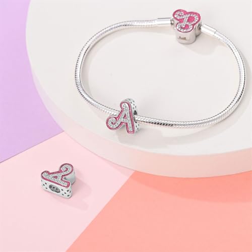 Letter Charms for Pandora Bracelets Pink Alphabet Initial Beads for Women Jewelry Gifts4