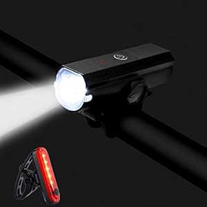 Fietslicht, WASAGA USB oplaadbare fiets Koplamp Fiets voorlicht Mountainbike licht 1000 Lumen LED-zaklamp met 5 modi…