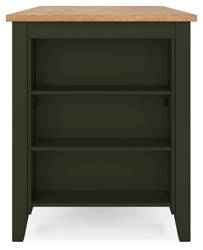 Signature Design by Ashley Gesthaven Counter Height Dining Table, Kitchen Island Table with 3 Storage Shelves, Wood Construction, Seats Up to 4, Natural and Green, 60" W - image 7
