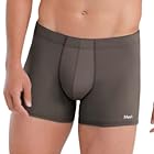MASH Cueca Boxer Toque Gelado Microfibra Poliamida Dry Fit Secagem Rápida Minimalista Clean, Marrom, P