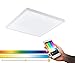 Produktbild EGLO connect LED Deckenleuchte Turcona-C, 1 flammige Deckenlampe aus Stahl, Aluminium und Kunststoff in Weiß, mit Fernbedienung, Farbtemperaturwechsel (warm  kalt), RGB, dimmbar, L x B 29,5 cm