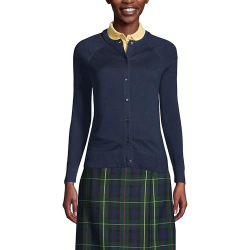 Lands' End School Uniform Young Women's Cotton Modal Cardigan Sweater