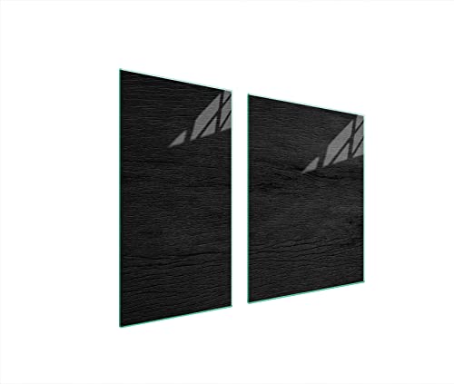 DarHaus Placa protectora de vitrocerámica 90 x 52 cm 2 piezas cocina eléctrica universal para inducción protección contra salpicaduras tabla de cortar de vidrio templado, NEGRO
