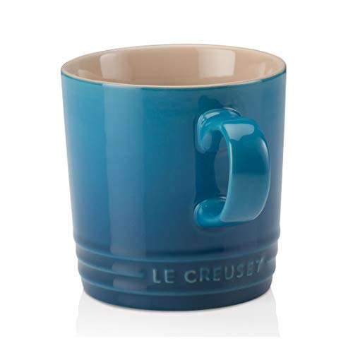 Le Creuset - Taza desayuno de cerámica de gres, Azul, 350ml