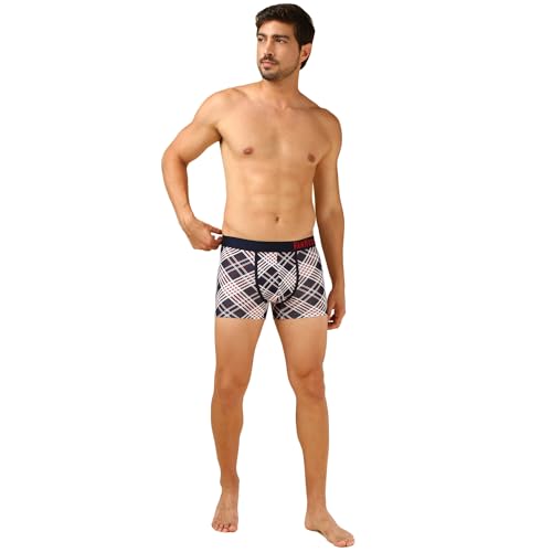 Image of Van Heusen Men's Cotton Trunk - Pack of 1 | Contoured pouch for support | Antibacterial Briefs | Sweat Absorbant | Moistue Wicking | Breathable Everyday Underwear | Long Lasting Color| Fun Prints | Style 10051