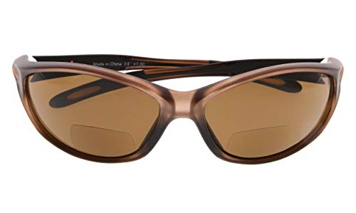 Image of Eyekepper Bifocal Sunglasses for Women Men, Rectangular Frame | Outdoor Sports Bifocal Reading Sunglass, with Readers Built in, Mens Tinted Sun Reader Bifocals, Ladies Cheater,Wrap Half Rim