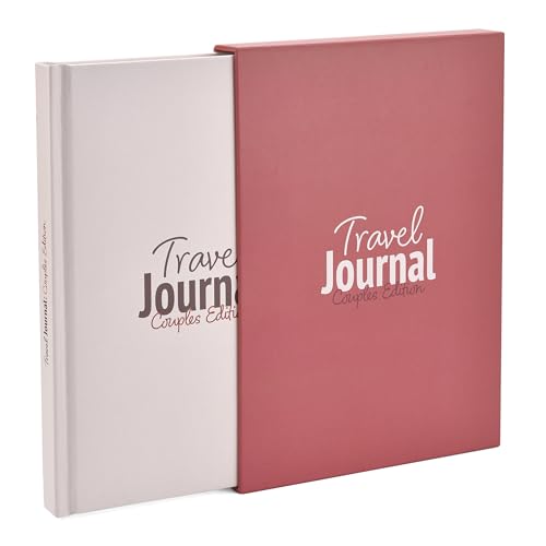 gateway22 Travel Journal Couples Edition - Travel Memory Book Trip Diary Photo Album - 136pgs 15 Trips. Includes Photo Corner Stickers. In Gift Sleeve. Travel Gift for Women and Men - A5 Red
