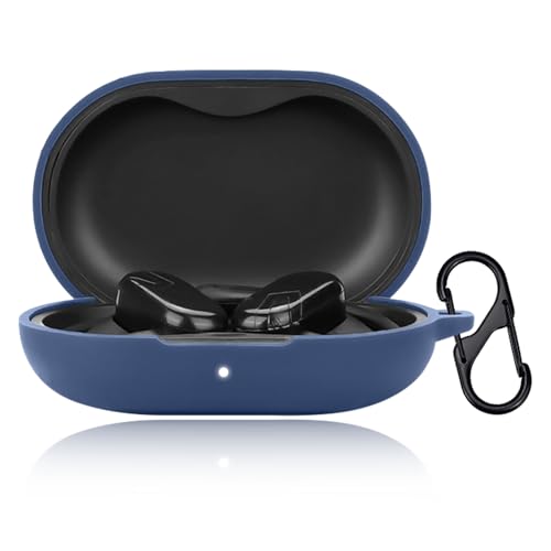 For SOUNDPEATS Breezy ケース カバー Mosasa サウンドピーツ Breezy シリコン保護ケース 充電便利 全面保護 紛失防止 滑り止め 軽量 キズ防止 スリム 薄型 旅行 耐衝撃 防塵-ブルー