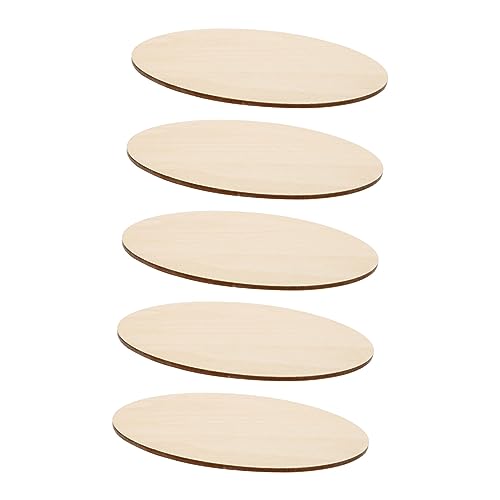 SMASOLO 5 Piezas Redondeo fiesta para círculos artesanía espacios en blanco redondo junta Pintura de bricolaje sobre rodajas de madera. decoración de paneles de madera de bricolaje Caqui