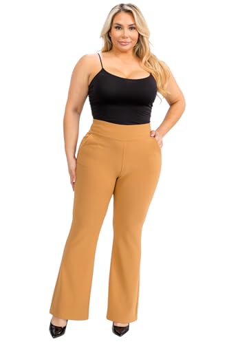 ShoSho Womens Plus Size Skinny Pants Slim Fit Trousers Treggings Pull-On Pants Leggings
