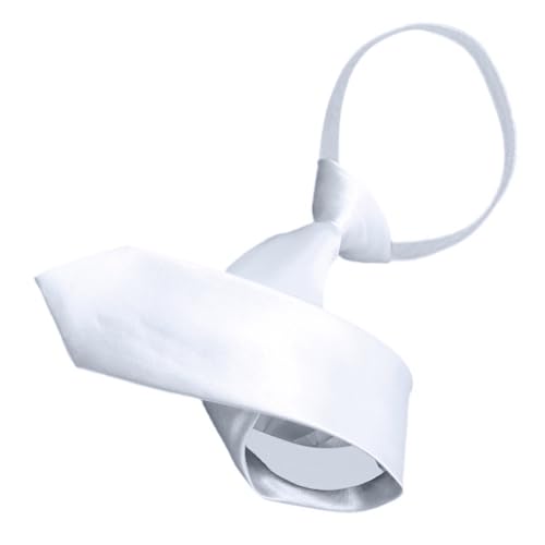 LfrXtra Accessoires de vêtements, cravate blanche unie pour hommes, femmes, enfants, graffitis pour décoration de fête des pères, cravate réglable à...